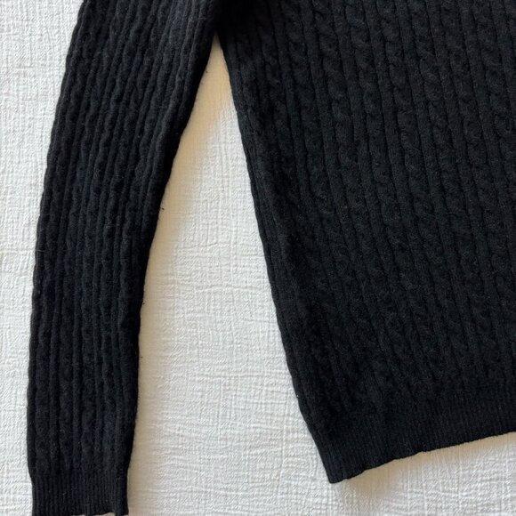 Charter Club cashmere sweater black turtleneck cable knit - Picture 5 of 9